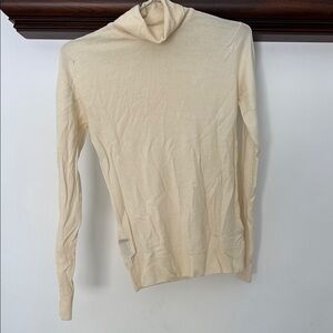 Cream Long Sleeve John Smedley Turtleneck Top